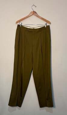 Tallia Uomo Pleated Dress Pants Olive Green Size 34